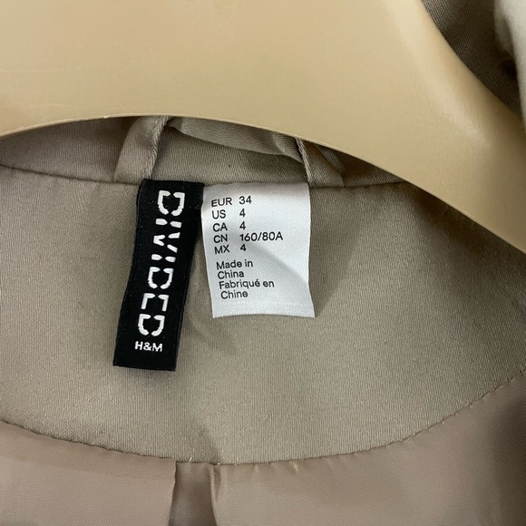 H&M Beige Double-Breasted Trench Coat - Picture 3 of 5